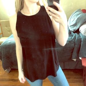 Flouncy Black Tank Blouse